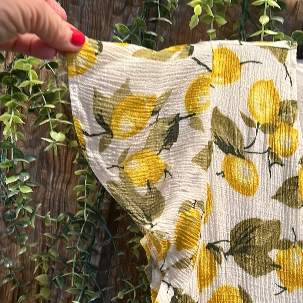 Lemon Print V-Neck Mini Dress - Picture 4 of 4